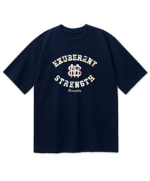 BEMIGHTY（ビーマイティー）の「Flower Emblem Overfit Short Sleeve T-Shirt [Navy]（Tシャツ/カットソー）」