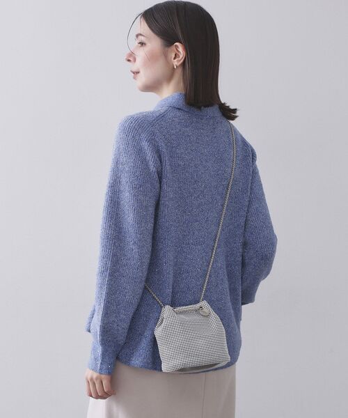 OPAQUE.CLIP（オペークドットクリップ）の「ラインストーン調シャイニー巾着ミニショルダーバッグ【2WAY】（ショルダーバッグ・レディース・ホワイト系3・00）」の13枚目の写真