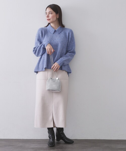 OPAQUE.CLIP（オペークドットクリップ）の「ラインストーン調シャイニー巾着ミニショルダーバッグ【2WAY】（ショルダーバッグ・レディース・ホワイト系3・00）」の2枚目の写真