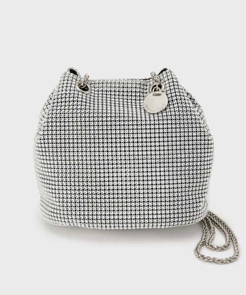 OPAQUE.CLIP（オペークドットクリップ）の「ラインストーン調シャイニー巾着ミニショルダーバッグ【2WAY】（ショルダーバッグ・レディース・ホワイト系3・00）」の3枚目の写真