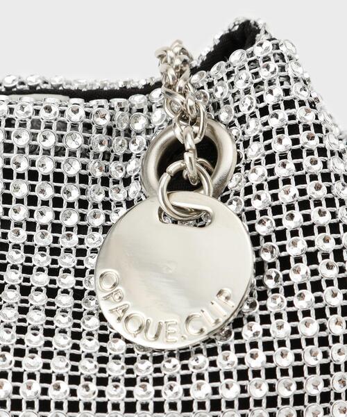 OPAQUE.CLIP（オペークドットクリップ）の「ラインストーン調シャイニー巾着ミニショルダーバッグ【2WAY】（ショルダーバッグ・レディース・ホワイト系3・00）」の11枚目の写真