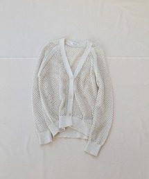 ペーパーヤーンメッシュカーディガン