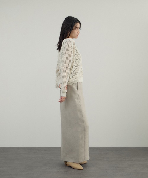 SALON adam et rope'（サロン アダム エ ロペ）の「ペーパーヤーンメッシュカーディガン（カーディガン/ボレロ・レディース・オフホワイト/ブラック/グリーン系その他・FREE）」の13枚目の写真