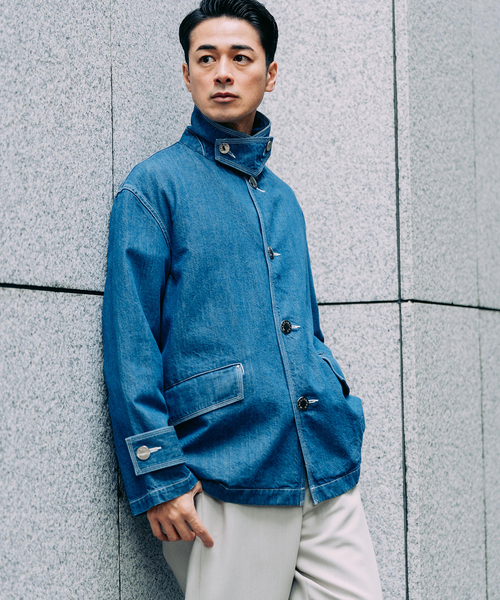Mackintosh（マッキントッシュ）の「MACKINTOSH(マッキントッシュ) 別注 HUMBIE デニム SHORT SL(ウォッシュ)（その他アウター・メンズ・コバルトブルー・36/38/40）」の5枚目の写真