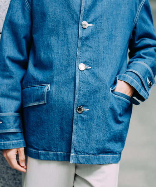 Mackintosh（マッキントッシュ）の「MACKINTOSH(マッキントッシュ) 別注 HUMBIE デニム SHORT SL(ウォッシュ)（その他アウター・メンズ・コバルトブルー・36/38/40）」の8枚目の写真