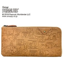 SNOOPY（スヌーピー）の「PEANUTS スヌーピー ヴィンテージコミック レザー スリムLF束入れ 長財布 キャメル OS（財布）」