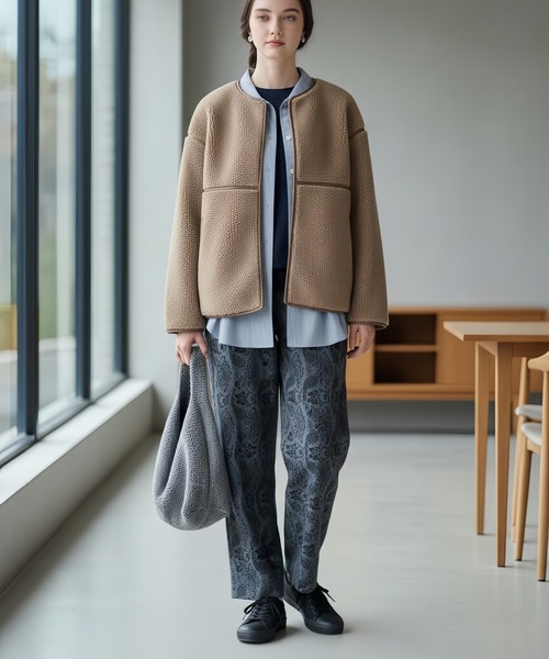 On One's Own(オンワンズオン)の「On One's Own チェックジャガードカットソーストレートパンツ(その他パンツ・レディース・ブラウン/ブラック/グレー/ブラック系1・FREE)」の3枚目の写真