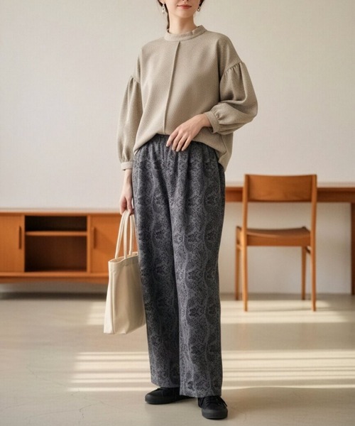 On One's Own(オンワンズオン)の「On One's Own チェックジャガードカットソーストレートパンツ(その他パンツ・レディース・ブラウン/ブラック/グレー/ブラック系1・FREE)」の10枚目の写真