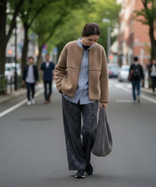 On One's Own(オンワンズオン)の「On One's Own チェックジャガードカットソーストレートパンツ(その他パンツ・レディース・ブラウン/ブラック/グレー/ブラック系1・FREE)」の12枚目の写真