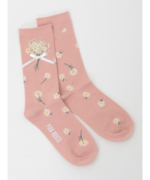 PINK HOUSE（ピンクハウス）の「マーガレットブーケ柄ソックス（ソックス/靴下・レディース・ブラック/サックスブルー/ピンク/ラベンダー・フリー）」の4枚目の写真