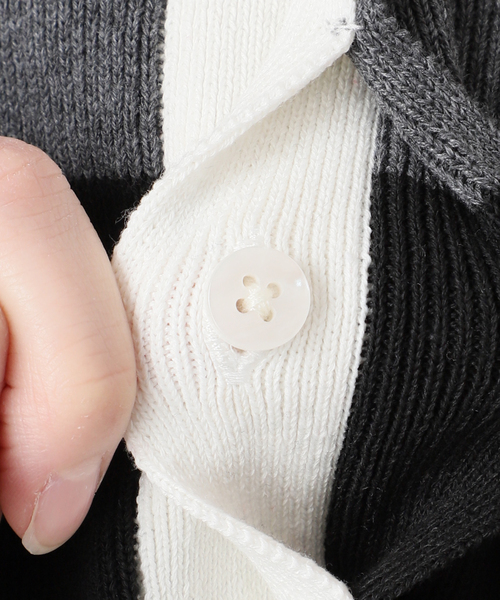 Simplicite（サンプリシテ）の「手洗い可 / ラガーニット（ニット/セーター・レディース・チャコールグレー/アイボリー・FREE）」の18枚目の写真