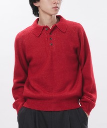RAGLAN SLEEVE KNIT PORO / ラグランスリーブニットポロシャツ