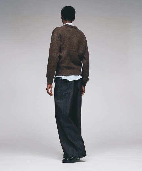 Adoon plain（アドーンプレーン）の「RAGLAN SLEEVE KNIT PORO  / ラグランスリーブニットポロシャツ（ニット/セーター・メンズ・ライトグリーン/レッド/ブラウン・LARGE/MEDIUM）」の11枚目の写真