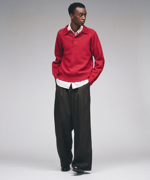 RAGLAN SLEEVE KNIT PORO / ラグランスリーブニットポロシャツ（ニット