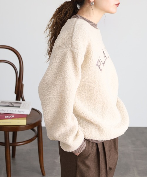 Quelle Chance(ケルシャンス)の「刺繍入りボアハイネックロングスリーブプルオーバー(Tシャツ/カットソー・レディース・グリーン/ライトグレー/キナリ・M/L)」の7枚目の写真