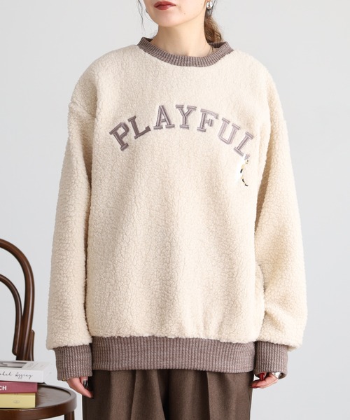 Quelle Chance(ケルシャンス)の「刺繍入りボアハイネックロングスリーブプルオーバー(Tシャツ/カットソー・レディース・グリーン/ライトグレー/キナリ・M/L)」の20枚目の写真