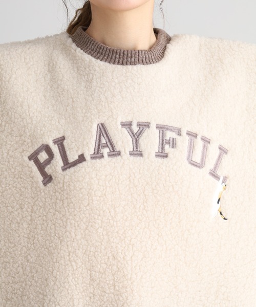 Quelle Chance(ケルシャンス)の「刺繍入りボアハイネックロングスリーブプルオーバー(Tシャツ/カットソー・レディース・グリーン/ライトグレー/キナリ・M/L)」の12枚目の写真