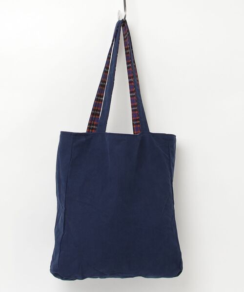 LYEON(リヨン)の「【A4対応】ロゴ刺繍コーデュロイ×チェックリバーシブルトートバッグ(トートバッグ・レディース・ピンク/ブラウン/ネイビー・FREE)」の10枚目の写真