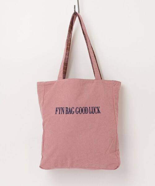 LYEON(リヨン)の「【A4対応】ロゴ刺繍コーデュロイ×チェックリバーシブルトートバッグ(トートバッグ・レディース・ピンク/ブラウン/ネイビー・FREE)」の12枚目の写真