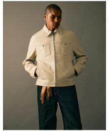 HAZZYS（ ヘジス）の「[HIS] ストーンラムスキンレザージャケット（ライダースジャケット）」