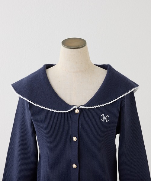 セーラーカラーニットカーディガン（カーディガン/ボレロ）｜one after