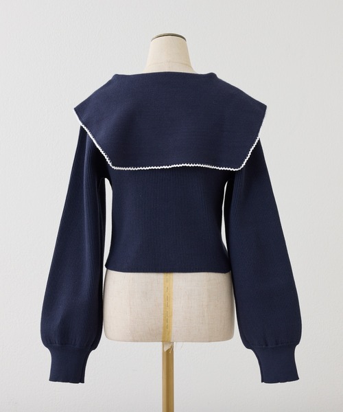 セーラーカラーニットカーディガン（カーディガン/ボレロ）｜one after