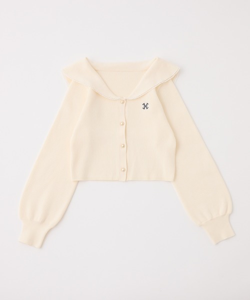 セーラーカラーニットカーディガン（カーディガン/ボレロ）｜one after