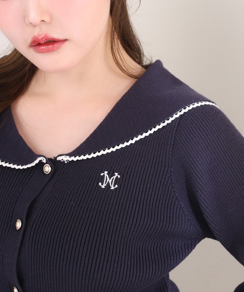 セール】セーラーカラーニットカーディガン（カーディガン/ボレロ