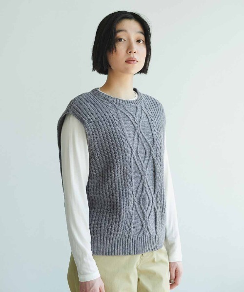 THREE FIFTY STANDARD(スリーフィフティースタンダード)の「THREE FIFTY STANDARD さらっとした肌ざわりのウール混Tシャツ(Tシャツ/カットソー・レディース・オフホワイト/杢グレー/ブラック・L/M)」の16枚目の写真
