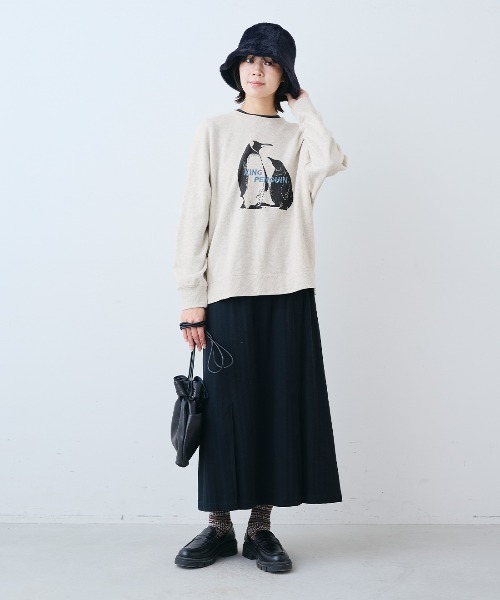 THREE FIFTY STANDARD(スリーフィフティースタンダード)の「THREE FIFTY STANDARD さらっとした肌ざわりのウール混Tシャツ(Tシャツ/カットソー・レディース・オフホワイト/杢グレー/ブラック・L/M)」の10枚目の写真