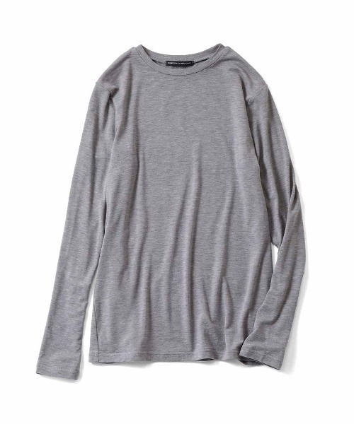 THREE FIFTY STANDARD(スリーフィフティースタンダード)の「THREE FIFTY STANDARD さらっとした肌ざわりのウール混Tシャツ(Tシャツ/カットソー・レディース・オフホワイト/杢グレー/ブラック・L/M)」の12枚目の写真