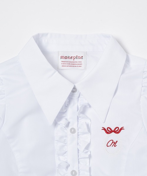 フリル刺繍ペプラムバルーンシャツ / Frilled embroidered papalamb