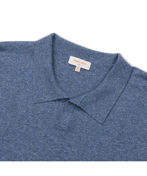 PRODESHIRT(プロデシャツ)の「ヴィンテージソフトリネンオープンカラーニット(サンセットブルー)(ニット/セーター・メンズ・その他・M/L/XL)」の2枚目の写真