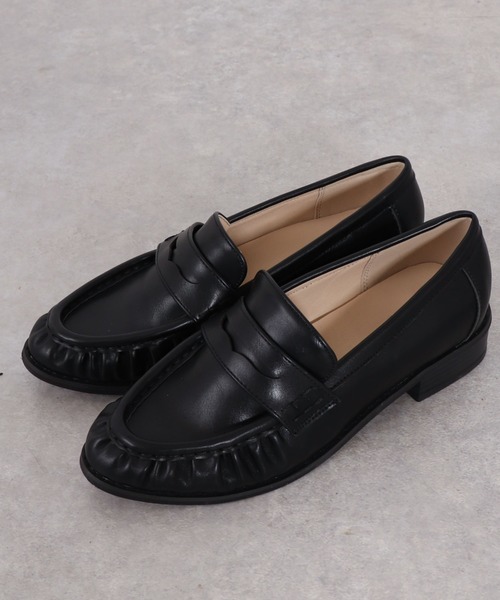 archives（アルシーヴ）の「ギャザーローファー（ローファー・レディース・ブラウン/ブラック・MEDIUM/LARGE）」の2枚目の写真