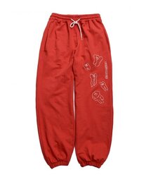 PIECEMAKER（ピースメーカー）の「TEETH SWEAT PANTS (RED)（スウェットパンツ）」