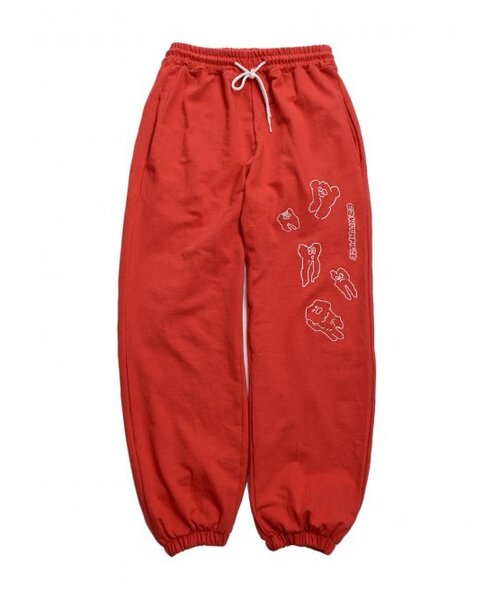 PIECEMAKER(ピースメーカー)の「TEETH SWEAT PANTS (RED)(スウェットパンツ・レディース・その他・M/L)」の1枚目の写真