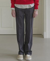 Waist Band Straight Pants - Charcoal