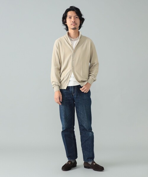 FILIPPO DE LAURENTIIS(フィリッポデローレンティス)の「FILIPPO DE LAURENTIIS / コットン ハイネック カーディガン(ニット/セーター・メンズ・ベージュ/ライトブルー・44/46/48/50)」の5枚目の写真