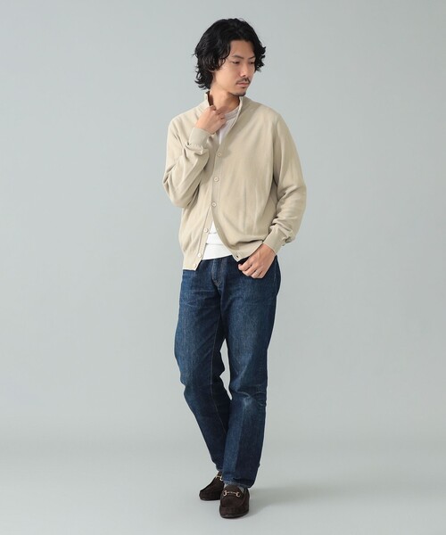FILIPPO DE LAURENTIIS(フィリッポデローレンティス)の「FILIPPO DE LAURENTIIS / コットン ハイネック カーディガン(ニット/セーター・メンズ・ベージュ/ライトブルー・44/46/48/50)」の6枚目の写真