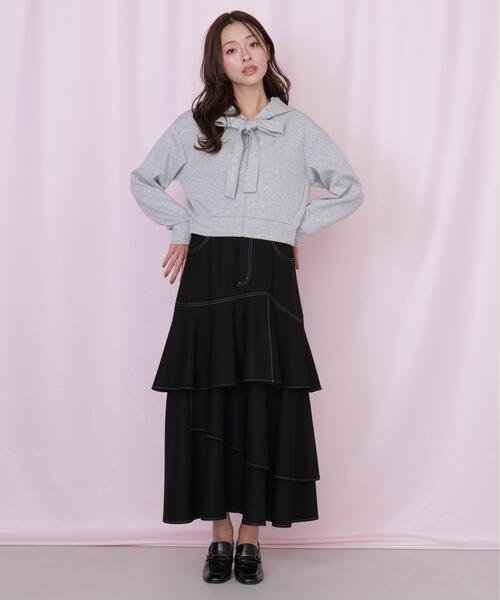 JILL by JILL STUART(ジルバイジルスチュアート)の「ビッグリボンパーカー(パーカー・レディース・ネイビー/ホワイト/グレー・FREE)」の10枚目の写真