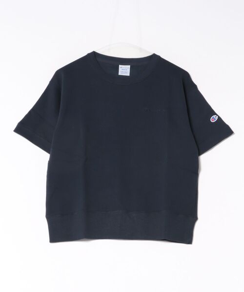 Champion（チャンピオン）の「Champion（チャンピオン）半袖スウェットトレーナー/裏毛 クルーネック ショートスリーブ（スウェット・レディース・ネイビー/ブラック/レッド系/オフホワイト/アッシュグレー・M/L）」の4枚目の写真