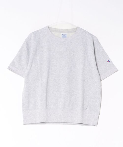 Champion（チャンピオン）の「Champion（チャンピオン）半袖スウェットトレーナー/裏毛 クルーネック ショートスリーブ（スウェット・レディース・ネイビー/ブラック/レッド系/オフホワイト/アッシュグレー・M/L）」の3枚目の写真