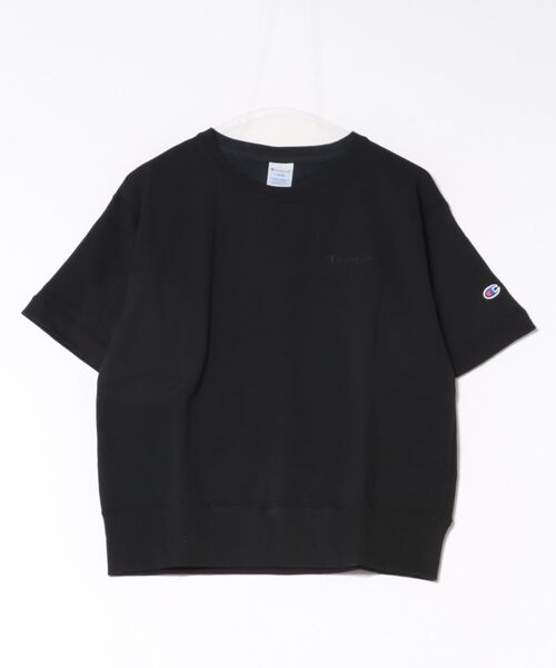 Champion（チャンピオン）の「Champion（チャンピオン）半袖スウェットトレーナー/裏毛 クルーネック ショートスリーブ（スウェット・レディース・ネイビー/ブラック/レッド系/オフホワイト/アッシュグレー・M/L）」の2枚目の写真