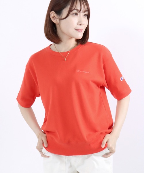 Champion(チャンピオン)の「Champion(チャンピオン)半袖スウェットトレーナー/裏毛 クルーネック ショートスリーブ(スウェット・レディース・ネイビー/ブラック/レッド系/オフホワイト/アッシュグレー・M/L)」の5枚目の写真