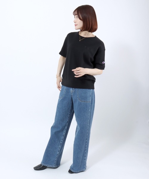 Champion(チャンピオン)の「Champion(チャンピオン)半袖スウェットトレーナー/裏毛 クルーネック ショートスリーブ(スウェット・レディース・ネイビー/ブラック/レッド系/オフホワイト/アッシュグレー・M/L)」の17枚目の写真