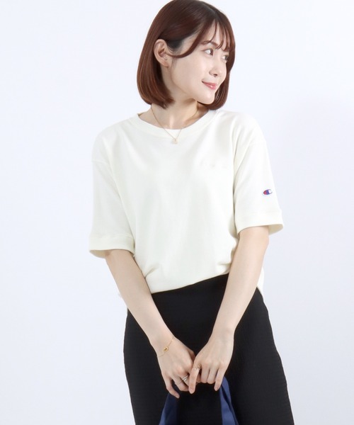 Champion(チャンピオン)の「Champion(チャンピオン)半袖スウェットトレーナー/裏毛 クルーネック ショートスリーブ(スウェット・レディース・ネイビー/ブラック/レッド系/オフホワイト/アッシュグレー・M/L)」の11枚目の写真