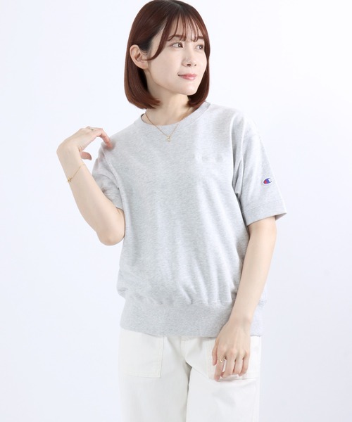 Champion(チャンピオン)の「Champion(チャンピオン)半袖スウェットトレーナー/裏毛 クルーネック ショートスリーブ(スウェット・レディース・ネイビー/ブラック/レッド系/オフホワイト/アッシュグレー・M/L)」の19枚目の写真