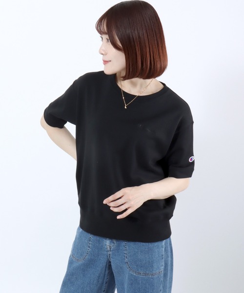 Champion(チャンピオン)の「Champion(チャンピオン)半袖スウェットトレーナー/裏毛 クルーネック ショートスリーブ(スウェット・レディース・ネイビー/ブラック/レッド系/オフホワイト/アッシュグレー・M/L)」の15枚目の写真