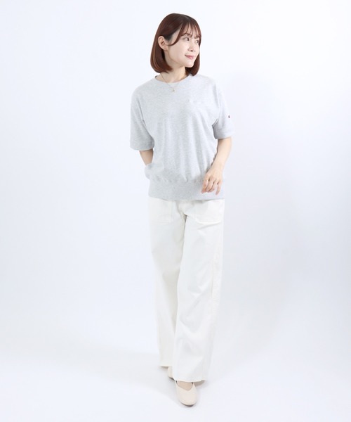 Champion(チャンピオン)の「Champion(チャンピオン)半袖スウェットトレーナー/裏毛 クルーネック ショートスリーブ(スウェット・レディース・ネイビー/ブラック/レッド系/オフホワイト/アッシュグレー・M/L)」の20枚目の写真