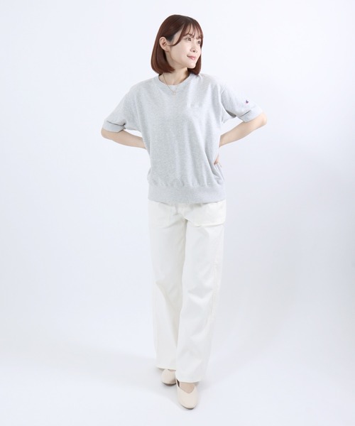 Champion(チャンピオン)の「Champion(チャンピオン)半袖スウェットトレーナー/裏毛 クルーネック ショートスリーブ(スウェット・レディース・ネイビー/ブラック/レッド系/オフホワイト/アッシュグレー・M/L)」の21枚目の写真